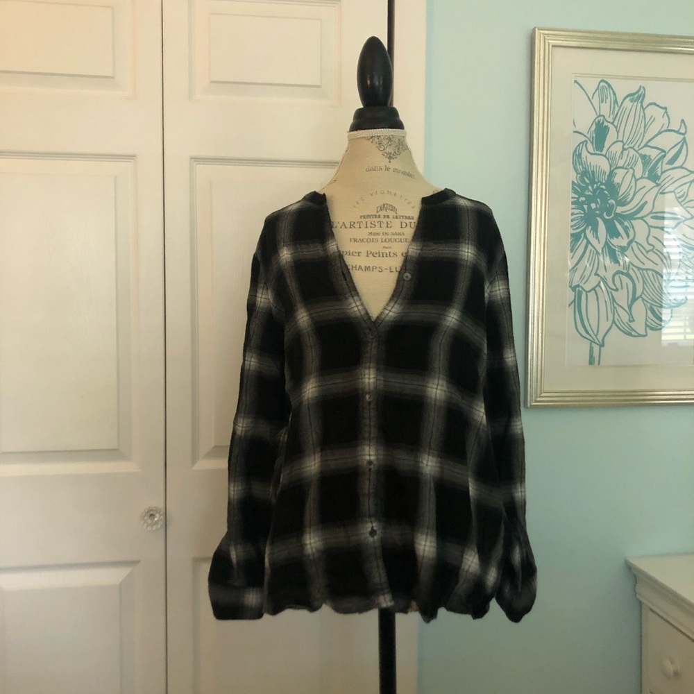 Calvin Klein Jeans Plaid Long-Sleeve Top